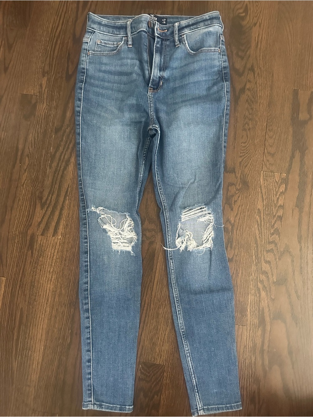 Hollister Light Blue Distressed Skinny Jeans